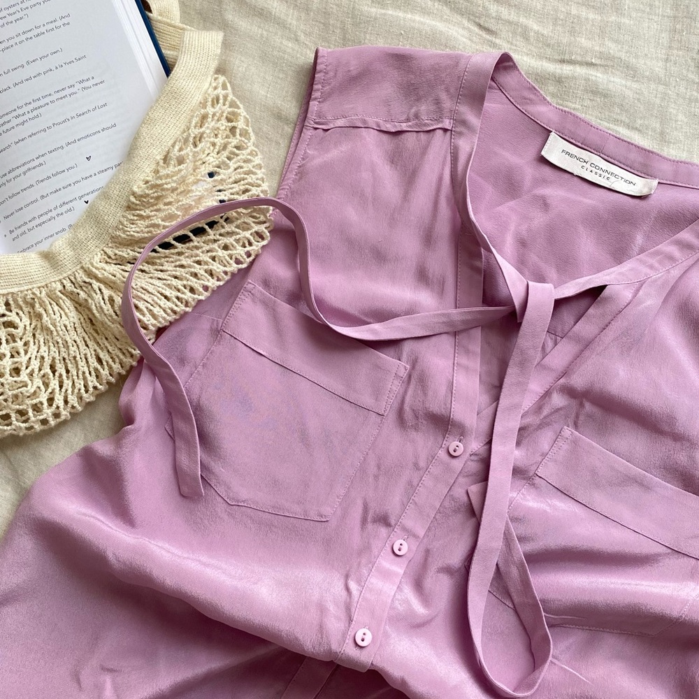100% Silk French Connection Lilac Blouse